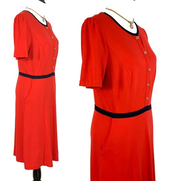NWT Boden Maria Red Ponte  Knit Dress Career Size 10 - Picture 9 of 16